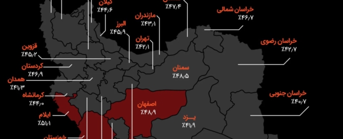 نقشه شاخص فلاکت ایران با تأکید بر استان‌های ایلام و خوزستان