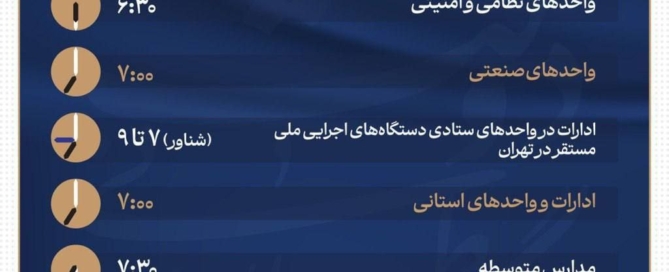 اعلام ساعات جدید شروع کار دستگاه‌های دولتی و مدارس از اول مهر ۱۴۰۴